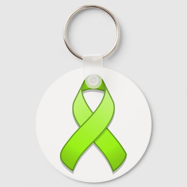 Lime Green Awareness Ribbon Schlüsselanhänger (Vorderseite)