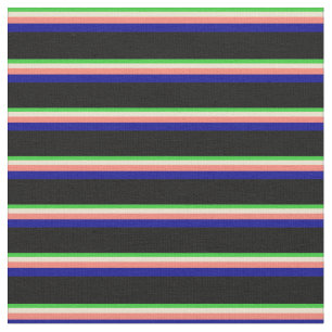 Lime Green, Beige, Lachs, Dark Blue und Black Stoff