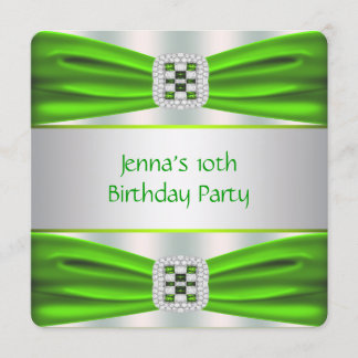 Lime Green Birthday Party Einladung