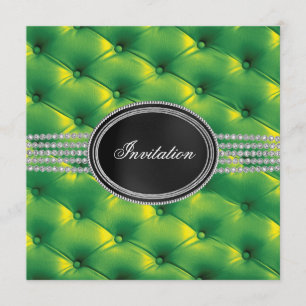 Lime Green Black Diamond Black Krawatte Party Einladung