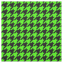 Lime Green, Black Hahnentrittmuster Pattern #2M