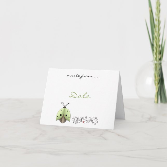 Lime Green Black Ladybugs Personalisierte Mitteilu (Vorderseite)