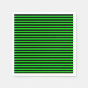 Lime Green Black Streifen Nahtloses Muster Serviette