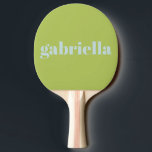 Lime Green Blue Bold Typografy Personalisiert Name Tischtennis Schläger<br><div class="desc">Fett moderne Typografie Personalisierter Name Ping Pong Paddle in Lime Green und Pastel Light Blue</div>