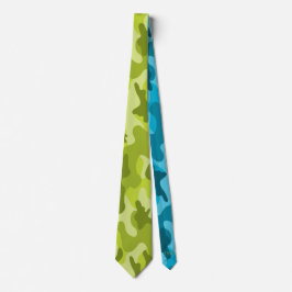 Lime Green Blue Combo CAMOUFLAGE Moderne Neck Tie Krawatte