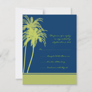 Lime Green & Blue Tropical Palms Einladung UAWG