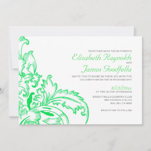 Lime Green Blüh Wedding Einladungen