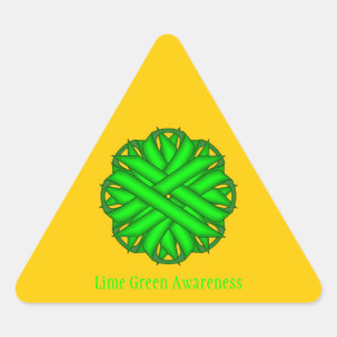 Lime Green Blume Ribbon von Kenneth Yoncich Dreieckiger Aufkleber