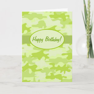 Lime Green Camouflage Camouflage Happy Birthday Cu Karte