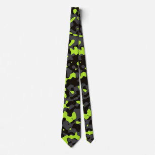 Lime Green Camouflage in Grau und Schwarz Krawatte