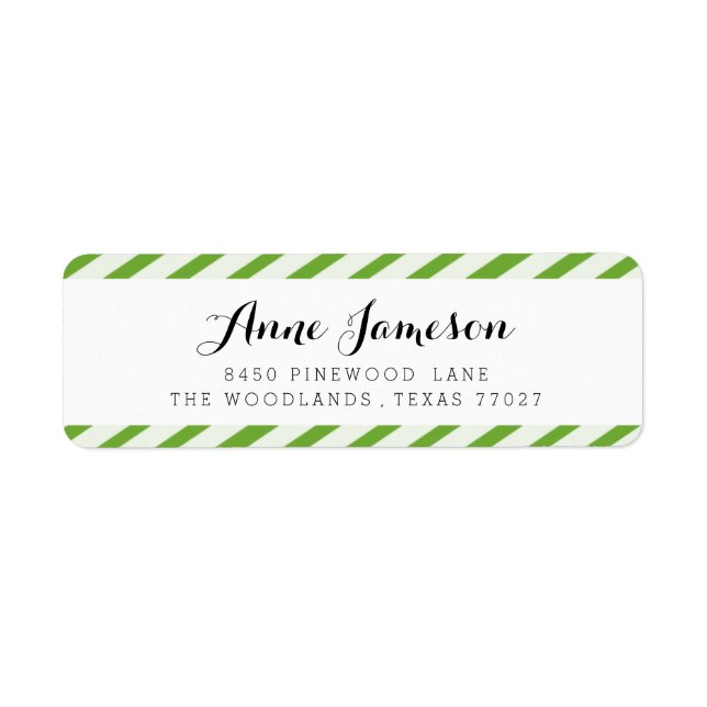 Lime Green Carnival Strips Rücksendeadressen-Aufkl (Vorne)