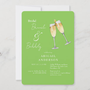 Lime Green Champagne Bridal Brunch Dusche Einladung
