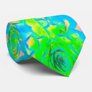 Lime Green Chartreuse Succulent Sedum Rosette Krawatte