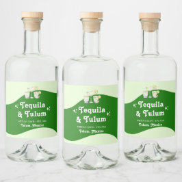 Lime Green Citrus Tequila & Tulum Bachelorette Alkoholflaschenetikett