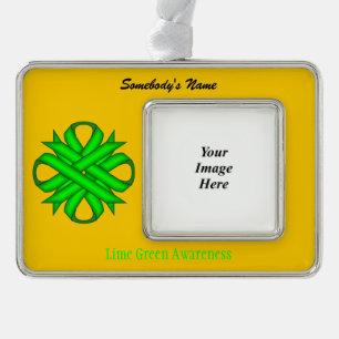 Lime Green Clover Rbn Tmpl(H-O) von Kenneth Yoncic Rahmen-Ornament Silber