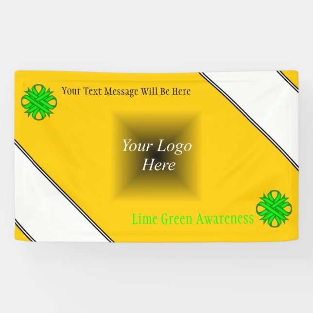 Lime Green Clover Ribbon von Kenneth Yoncich Banner (Horizontal)