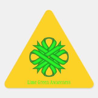 Lime Green Clover Ribbon von Kenneth Yoncich Dreieckiger Aufkleber