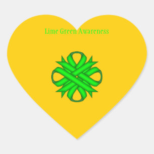 Lime Green Clover Ribbon von Kenneth Yoncich Herz-Aufkleber