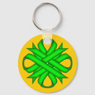 Lime Green Clover Ribbon von Kenneth Yoncich Schlüsselanhänger
