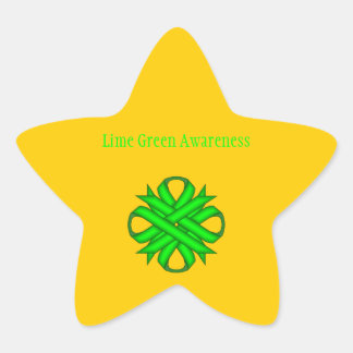 Lime Green Clover Ribbon von Kenneth Yoncich Stern-Aufkleber
