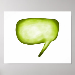 Lime Green Comic Word-Blase Poster