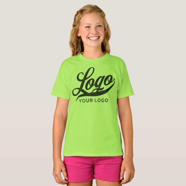 Lime Green Company Logo Swag Business Kids Girls T-Shirt (Vorne ganz)
