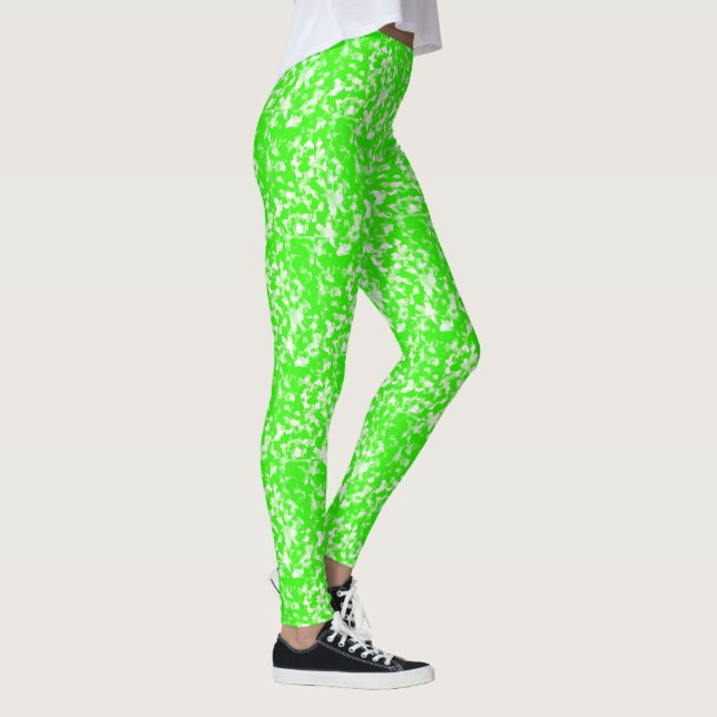 Lime Green Crayon Pattern Leggings (Rechts)