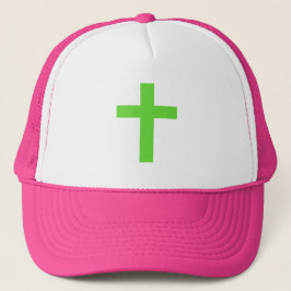 Lime Green Cross Trucker Hat Truckerkappe