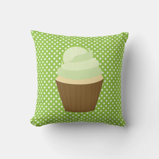 Lime Green Cupcake Kissen (Vorderseite)