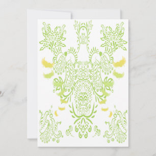 Lime Green Damask Einladung zur Hochzeit