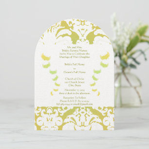 Lime Green Damask Einladung zur Hochzeit