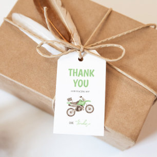 Lime Green Dirt Bike Geburtstagsgeschenk-Tag Geschenkanhänger