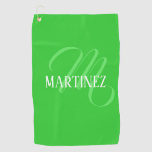 Lime Green Elegante Personalisierter Name Club Golfhandtuch