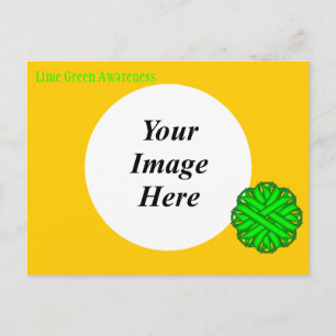 Lime Green Flower Ribbon Template by K Yoncich Postkarte