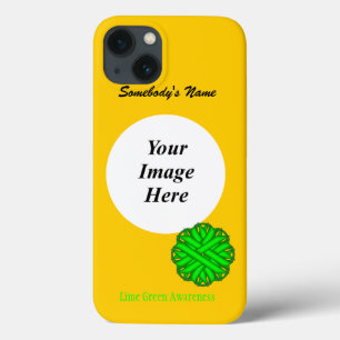 Lime Green Flower Ribbon Tmpl by Kenneth Yoncich Case-Mate iPhone Hülle