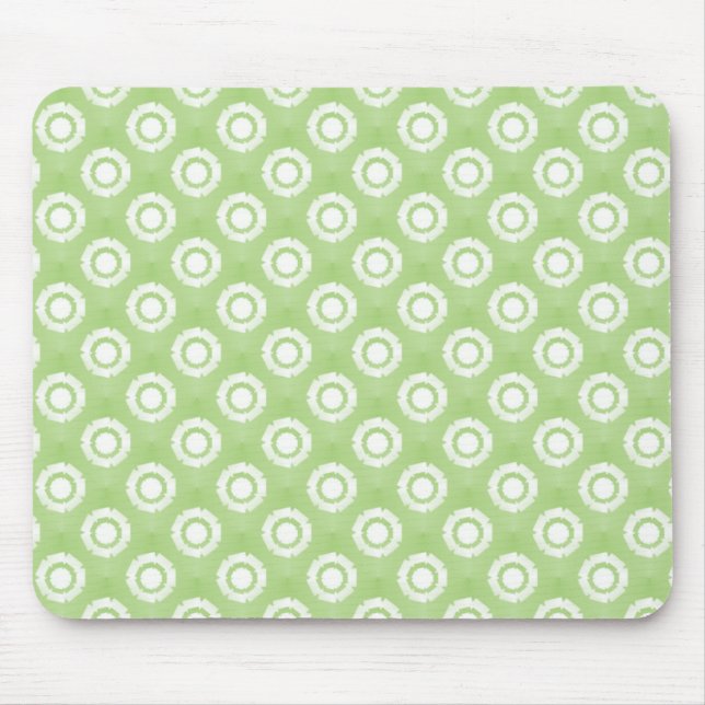 Lime Green Funky Blume Mousepad (Vorne)