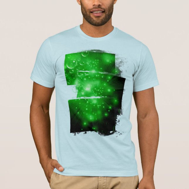 Lime Green Galaxy Burst T-Shirt (Vorderseite)