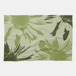 Lime Green Gerbera Blume Handtuch