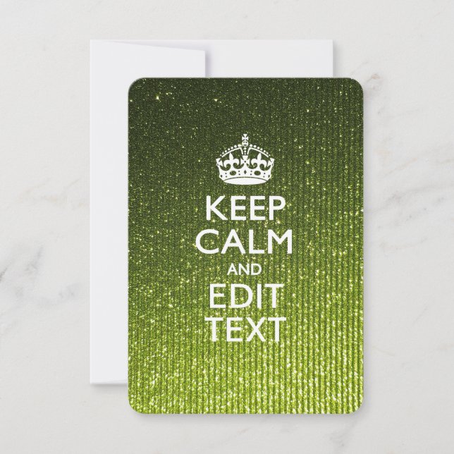 Lime Green Glamour Behalte Calm Sprichwort (Vorderseite)