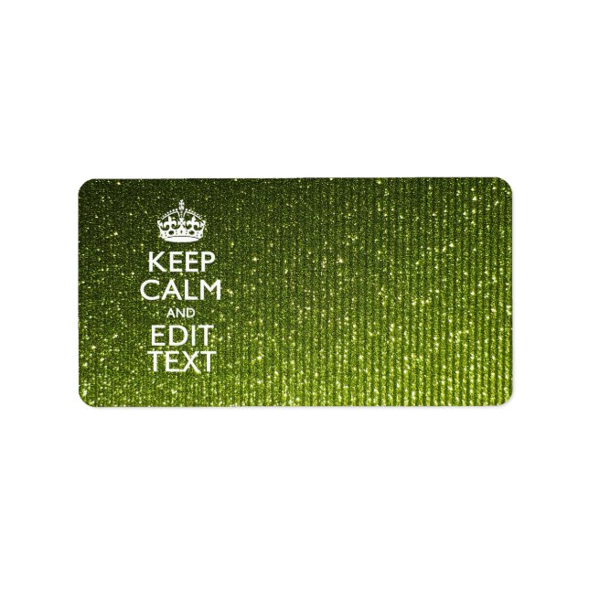 Lime Green Glamour Behalte Calm Sprichwort Adressaufkleber (Vorne)