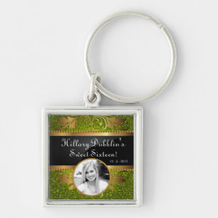 Lime Green Glitzer Sequin Disco Glitz Schlüsselket Schlüsselanhänger