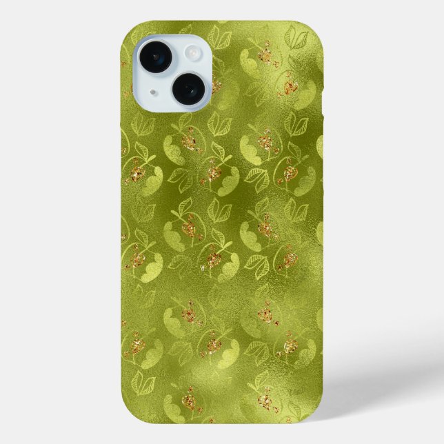 LIME GREEN & GOLD FALL AUTUMN APPLES Case-Mate iPhone HÜLLE (Rückseite)