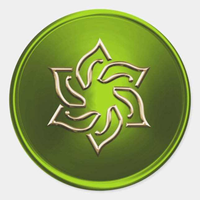 Lime Green Gold Star von David Umschlag Aufkleber (Vorderseite)