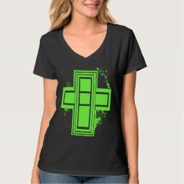 Lime Green Graffiti Cross T - Shirt