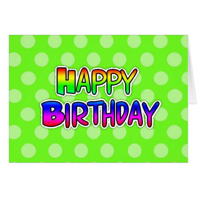 Lime Green Graffiti Text Happy Birthday Card (Vorderseite (Horizontal))
