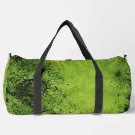 Lime Green Grunge with Black Accents Duffle Bag