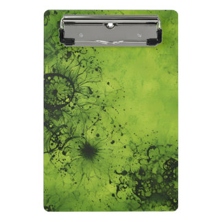 Lime Green Grunge with Black Accents Mini Klemmbrett