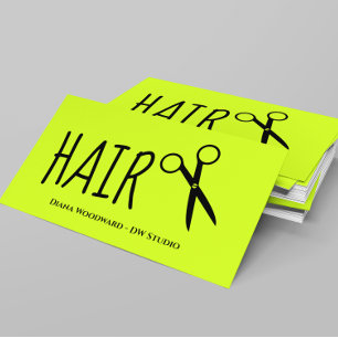 Lime Green Hairdresser Business Card Visitenkarte