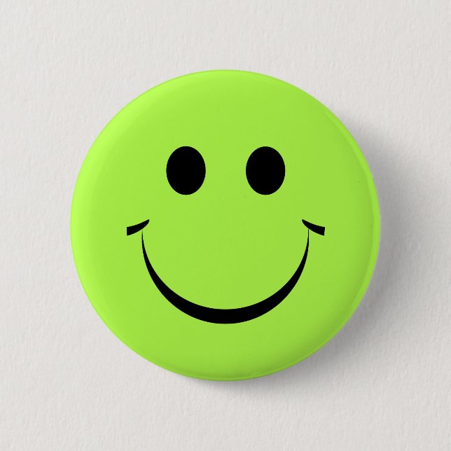 Lime Green Happy Face Button (Vorderseite)