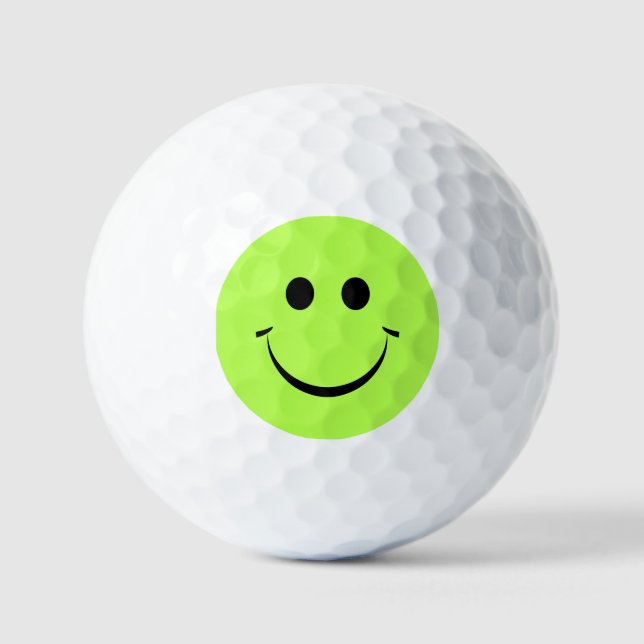 Lime Green Happy Face Golfball (Vorderseite)